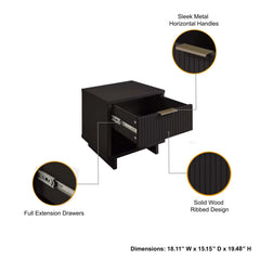Granville Nightstand 1.0 in Black (set of 2) - Ornate Home