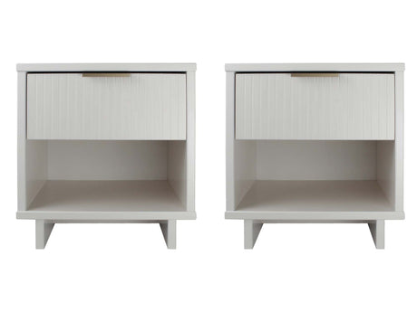 Granville Nightstand 1.0 in White (set of 2) - Ornate Home