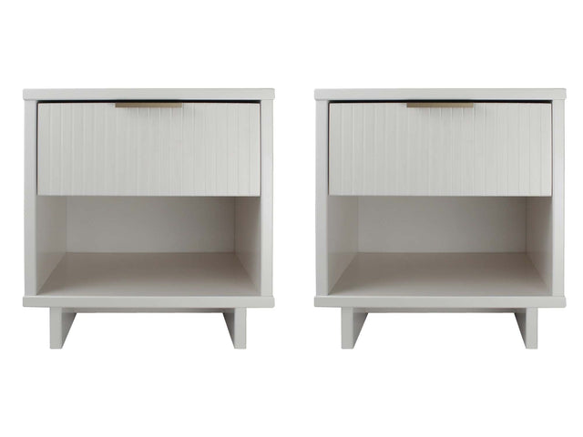 Granville Nightstand 1.0 in White (set of 2) - Ornate Home