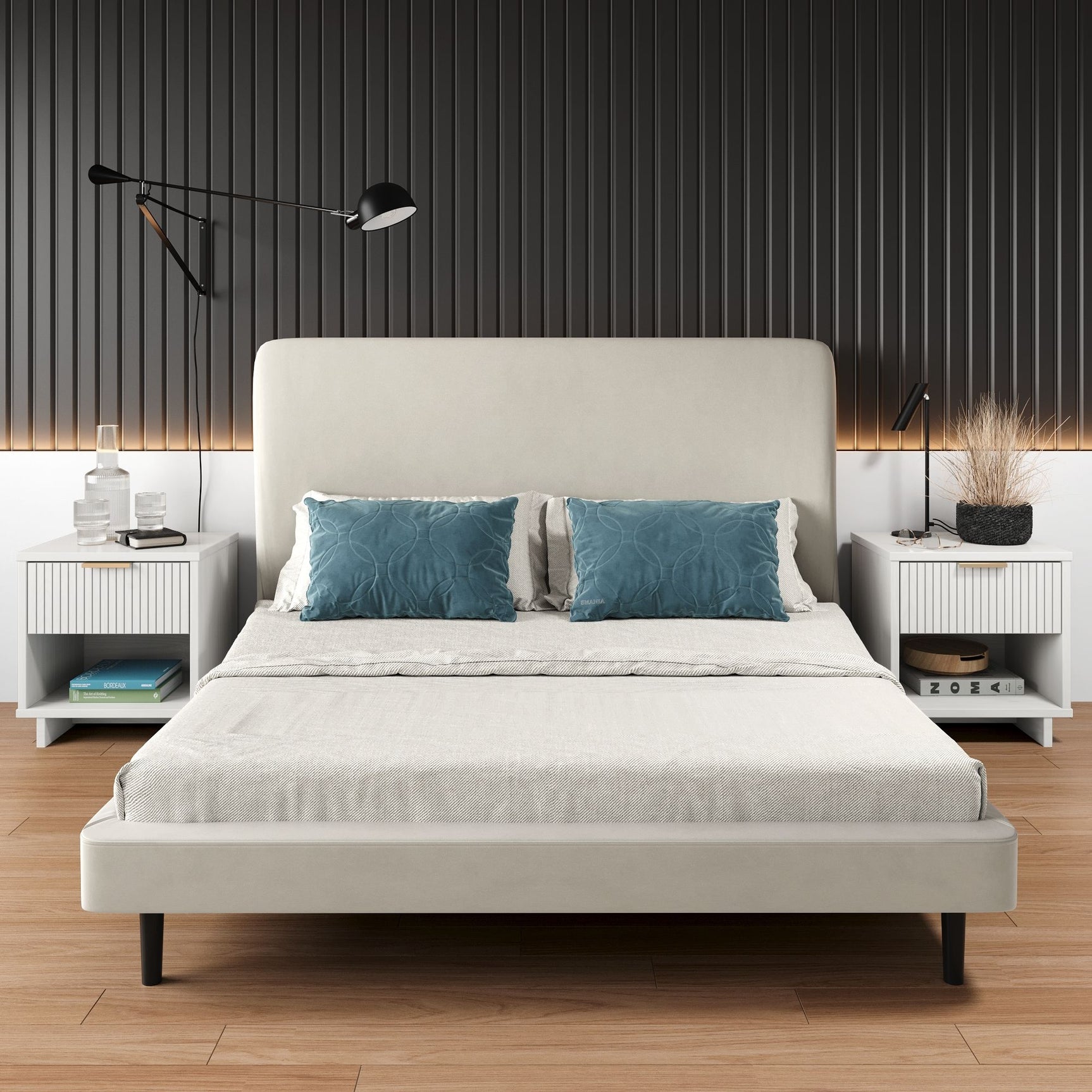 Granville Nightstand 1.0 in White (set of 2) - Ornate Home