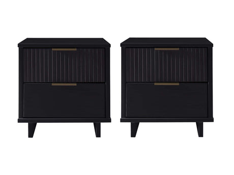 Granville Nightstand 2.0 in Black (set of 2) - Ornate Home