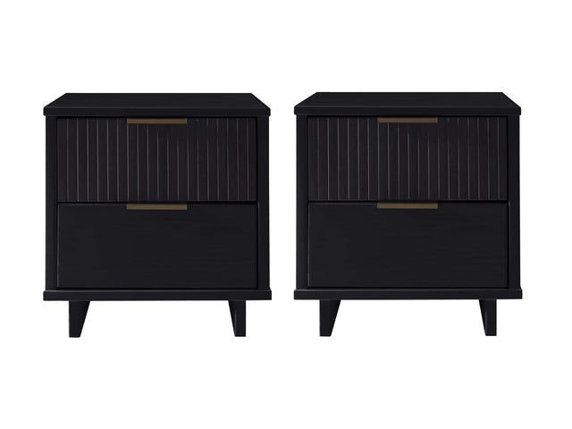 Granville Nightstand 2.0 in Black (set of 2) - Ornate Home