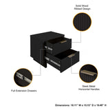 Granville Nightstand 2.0 in Black (set of 2) - Ornate Home