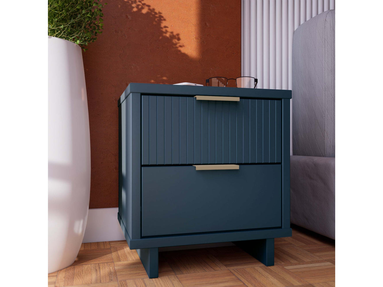 Granville Nightstand 2.0 in Midnight Blue - Ornate Home