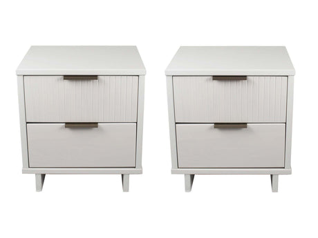 Granville Nightstand 2.0 in White (set of 2) - Ornate Home