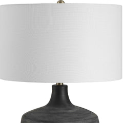 Graphite Black Ribbed Table Lamp - Ornate Home
