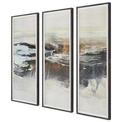 Graphite Horizon Multicolor Framed Prints (Set of 3) - Ornate Home