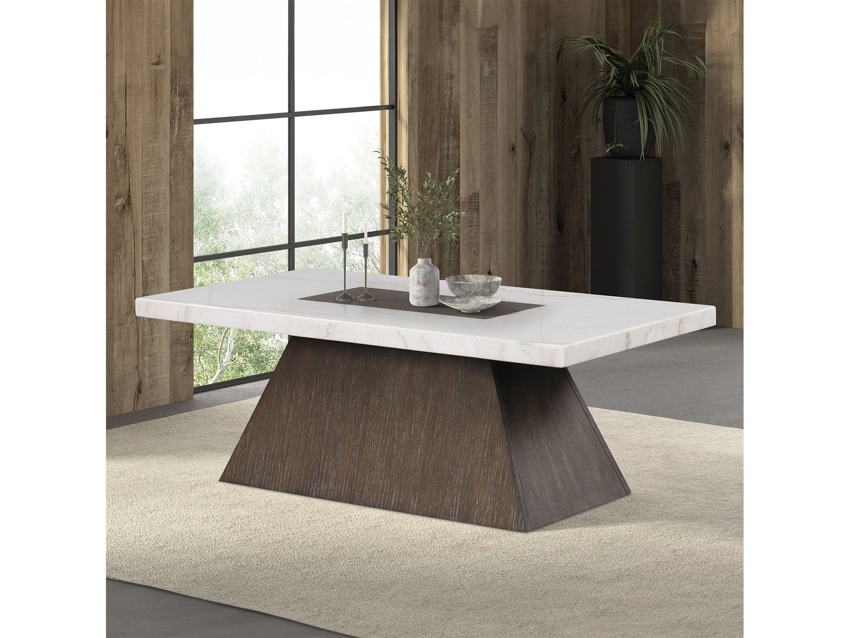 Grasten Dark Walnut/White Coffee Table - Ornate Home