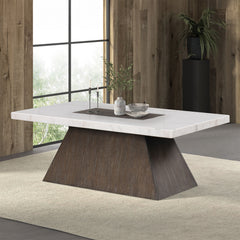 Grasten Dark Walnut/White Coffee Table - Ornate Home