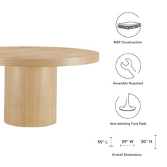 Gratify Oak 60" Round Dining Table - Ornate Home