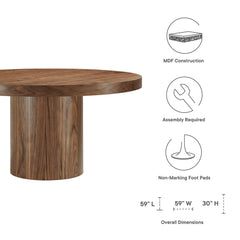 Gratify Walnut 60" Round Dining Table - Ornate Home