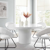 Gratify White 60" Round Dining Table - Ornate Home