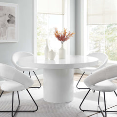 Gratify White 60" Round Dining Table - Ornate Home