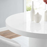 Gratify White 60" Round Dining Table - Ornate Home