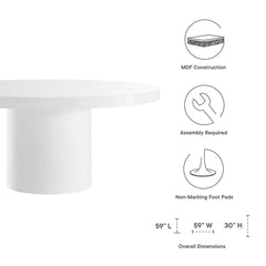 Gratify White 60" Round Dining Table - Ornate Home