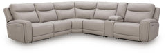 Gravier Gray 6-Piece Power Reclining Sectional with Storage Console - Ornate Home