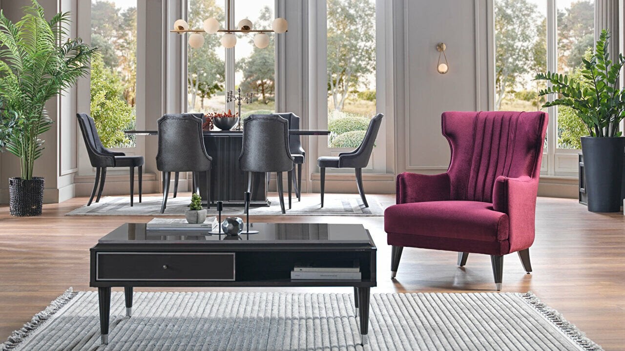 Gravita Burgundy Accent Chair - Ornate Home