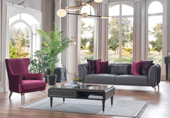 Gravita Deren Anthracite Loveseat - Ornate Home