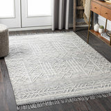 Gray Clintwood Wool Tassel Carpet - Clearance - Ornate Home
