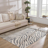 Gray Ecorse Zebra Print Area Rug - Ornate Home
