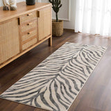 Gray Ecorse Zebra Print Area Rug - Ornate Home