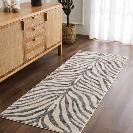 Gray Ecorse Zebra Print Area Rug - Ornate Home