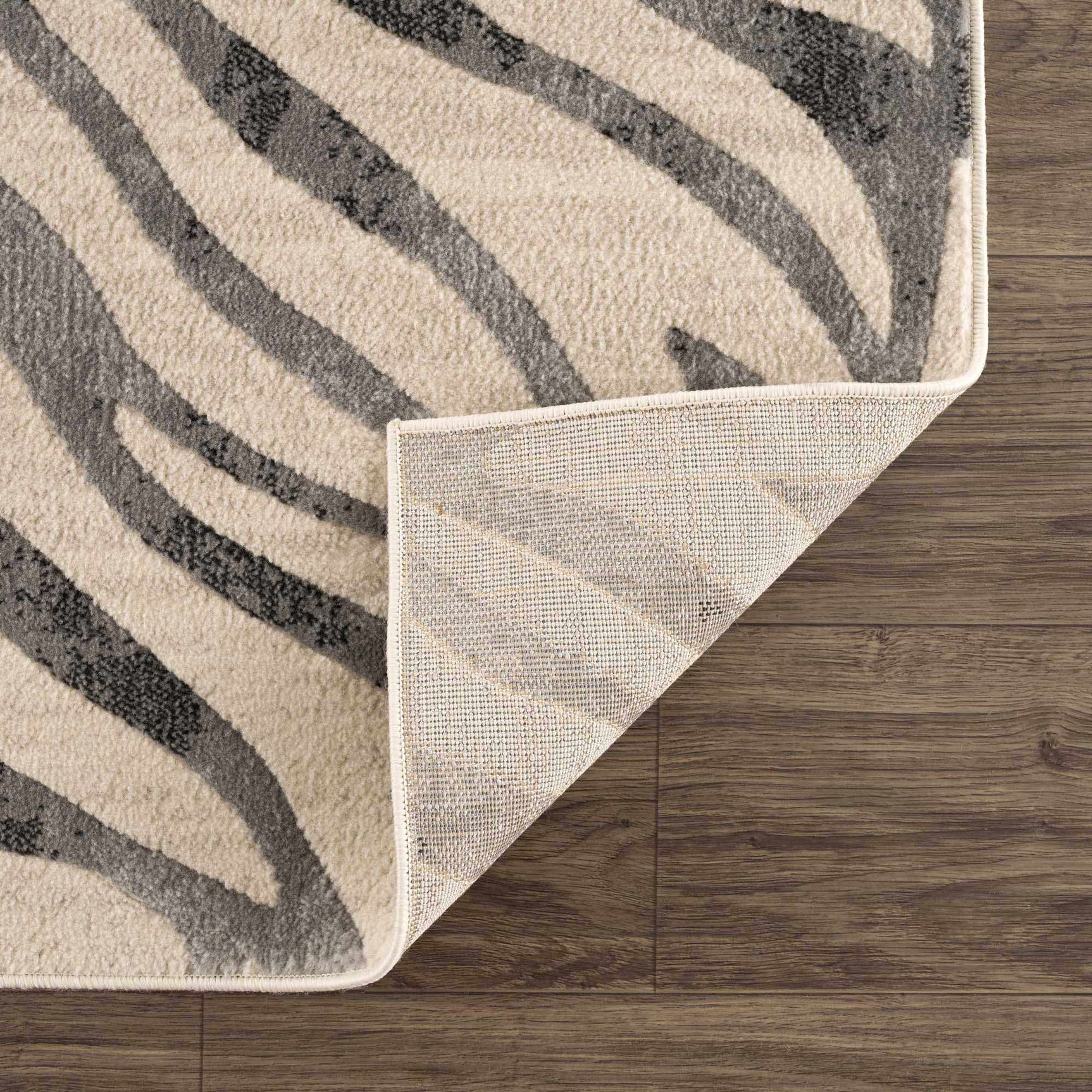 Gray Ecorse Zebra Print Area Rug - Ornate Home