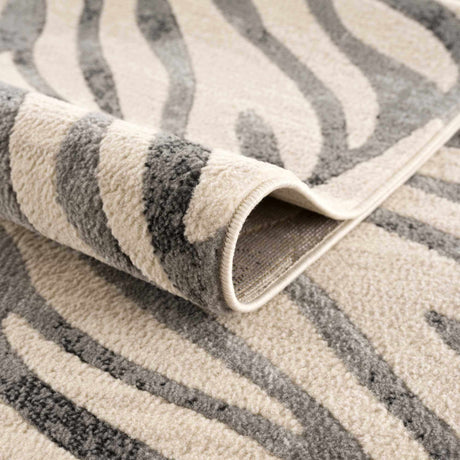 Gray Ecorse Zebra Print Area Rug - Ornate Home