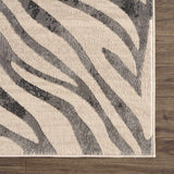 Gray Ecorse Zebra Print Area Rug - Ornate Home