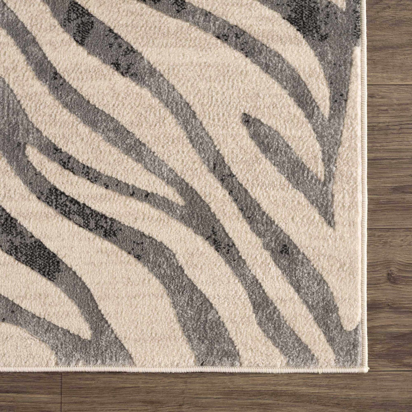 Gray Ecorse Zebra Print Area Rug - Ornate Home