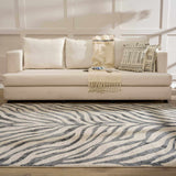 Gray Ecorse Zebra Print Area Rug - Ornate Home