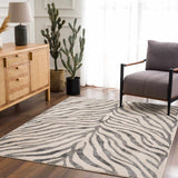 Gray Ecorse Zebra Print Area Rug - Ornate Home