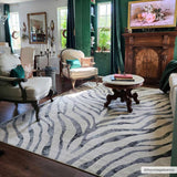 Gray Ecorse Zebra Print Area Rug - Ornate Home
