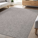 Woolen Gray Easy Jute-Look Rug | Easy Care Indoor & Outdoor