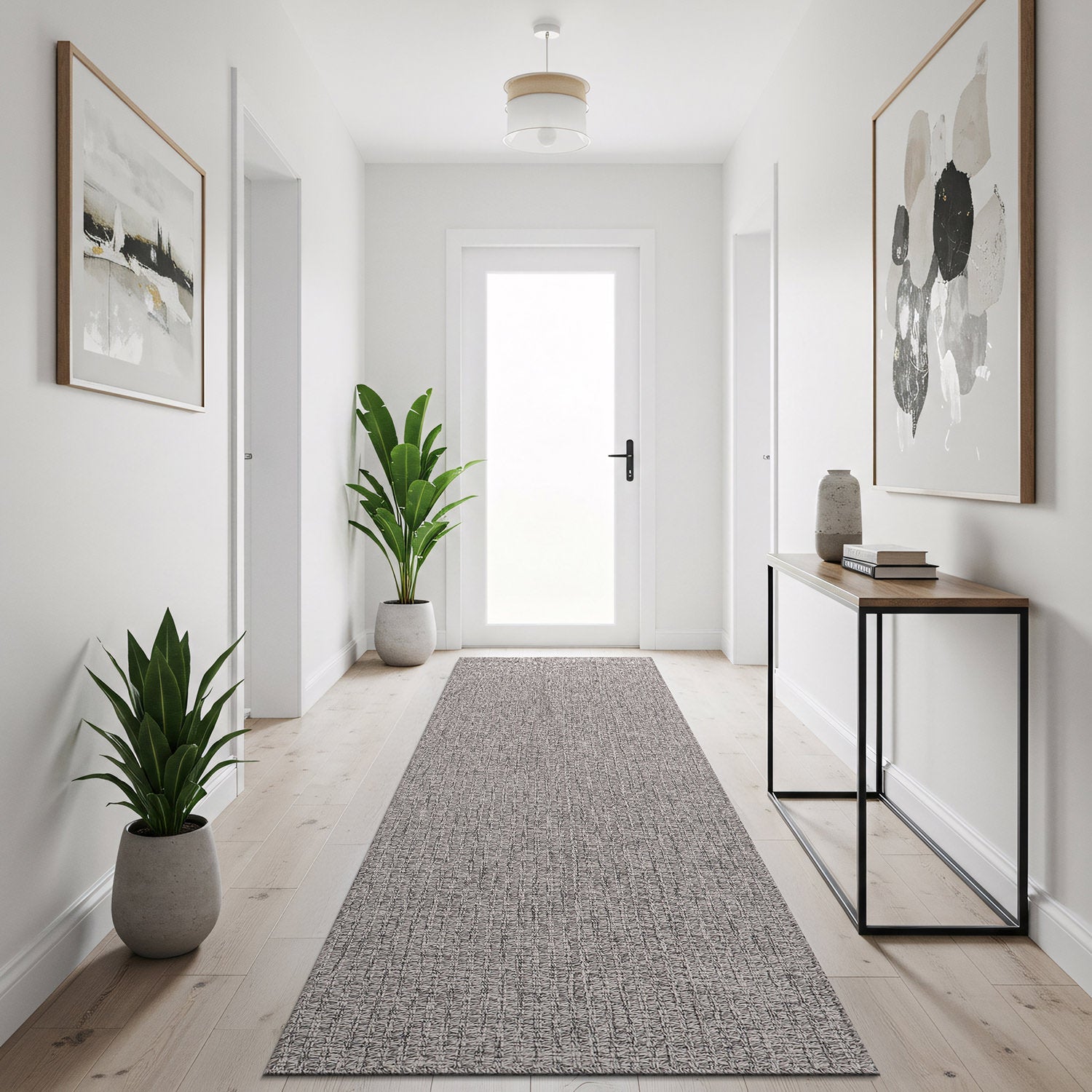 Woolen Gray Easy Jute-Look Rug | Easy Care Indoor & Outdoor