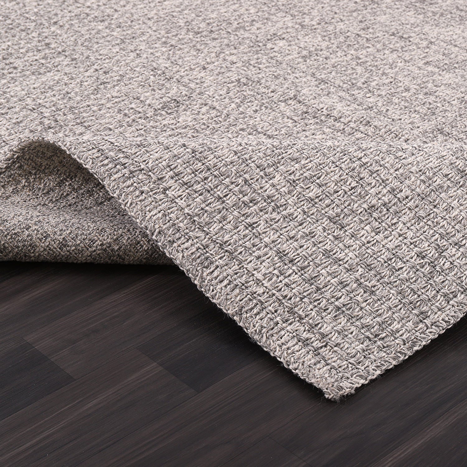 Woolen Gray Easy Jute-Look Rug | Easy Care Indoor & Outdoor