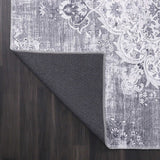 Rain Gray/White Modern Bohemian Non-Slip Indoor Area Rugs - Ornate Home