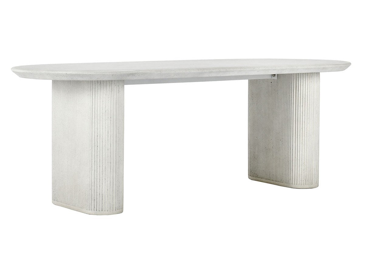 Grayson White Outdoor Oval Dining Table - Ornate Home