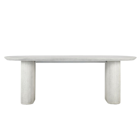 Grayson White Outdoor Oval Dining Table - Ornate Home