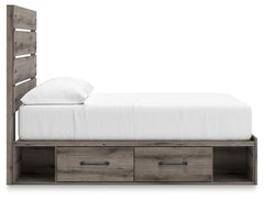 Graystorm Brown Gray Full Panel Youth Bed w/Storage - Ornate Home