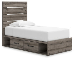 Graystorm Brown Gray Twin Panel Storage Youth Bed - Ornate Home