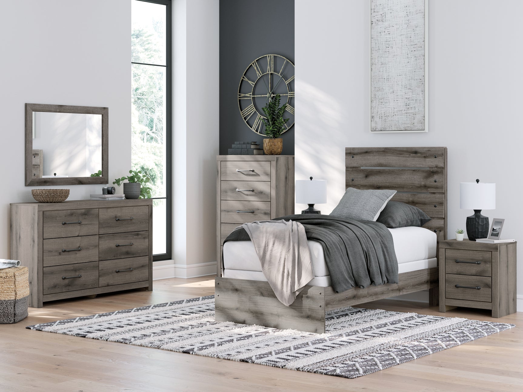 Graystorm Brown Gray Twin Panel Youth Bed - Ornate Home
