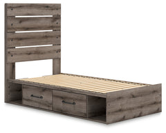 Graystorm Brown Gray Twin Panel Youth Bed w/Storage - Ornate Home