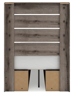 Graystorm Brown Gray Twin Panel Youth Bed w/Storage - Ornate Home