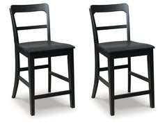 Greddinton Black Barstool (Set of 2) - Ornate Home