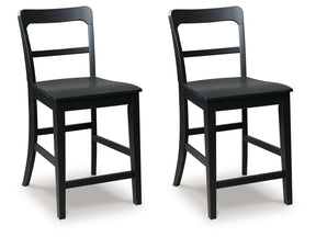 Greddinton Black Barstool (Set of 2) - Ornate Home
