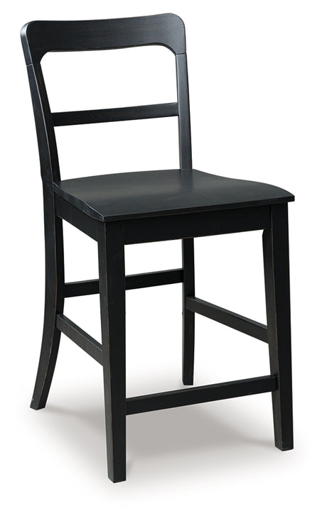 Greddinton Black Barstool (Set of 2) - Ornate Home