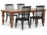 Greddinton Black/Brown Dining Table and 4 Chairs (Online Special Price) - Ornate Home