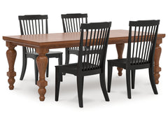 Greddinton Black/Brown Dining Table and 4 Chairs - Ornate Home