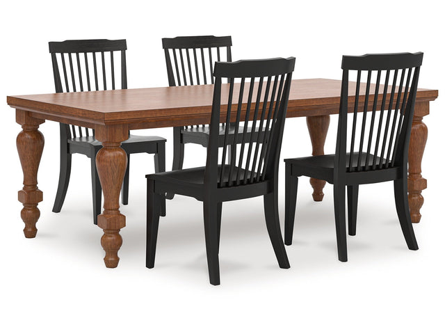 Greddinton Black/Brown Dining Table and 4 Chairs - Ornate Home